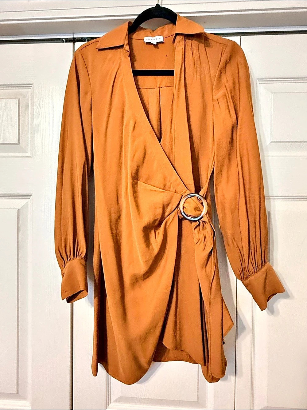 Gianni Bini Wrap Mini Dress in Brown Size XS Like New